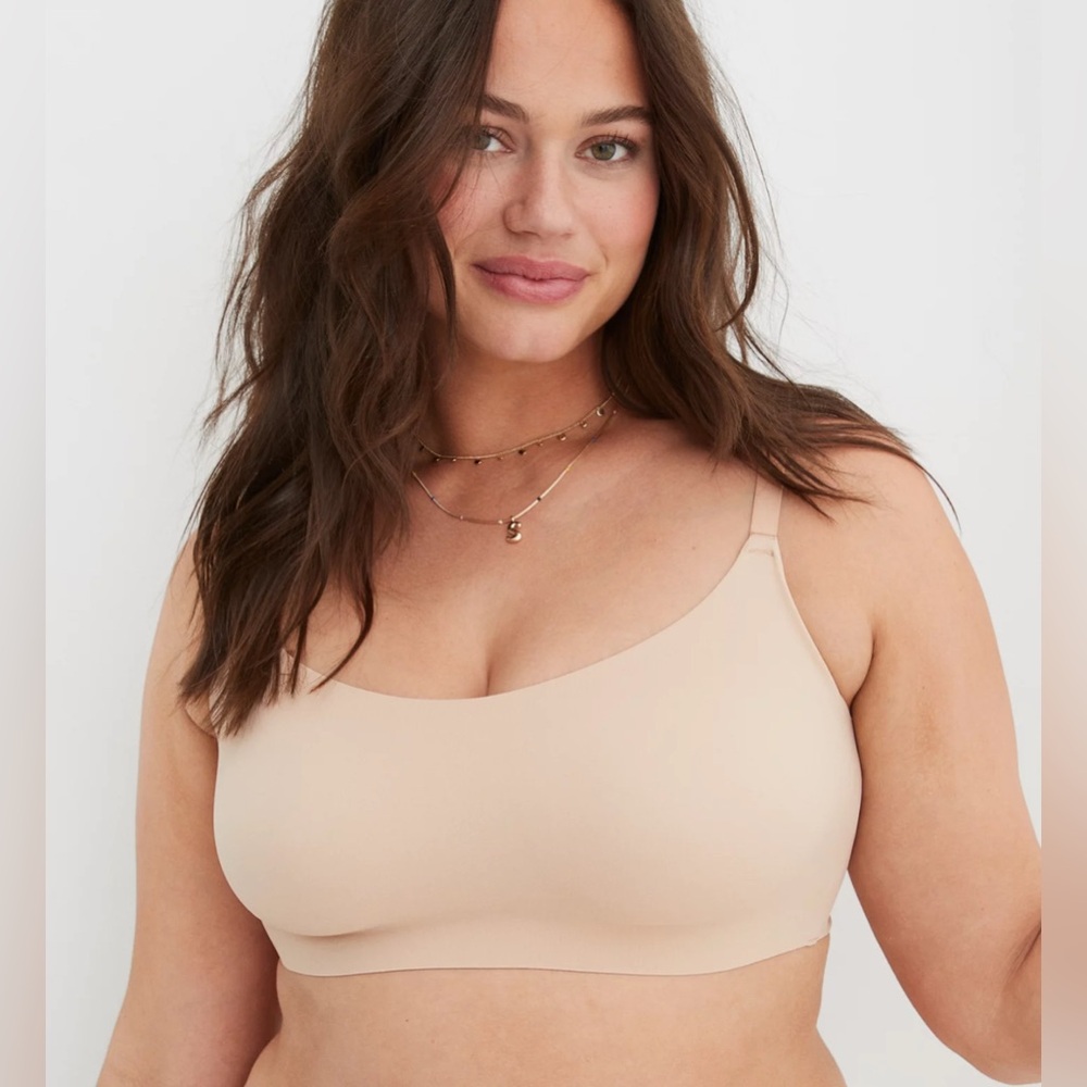 Aerie SMOOTHEZ Padded Scoop Bralette Sands Medium - Picture 3 of 7